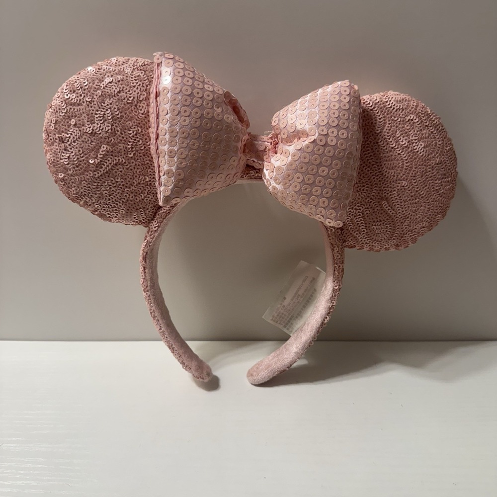 Minnie Ears Disney Parks Bow Disneyland Millennial Pink Sequins Headband